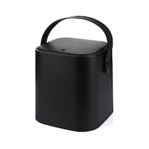 Tutma Saplı İç Kovalı Tezgah Üstü Mutfak Çöp Kovası, 4 Litre, Kilitli Kapak, Click Kapak, 20x20x22 Cm, Siyah Çok Renkli