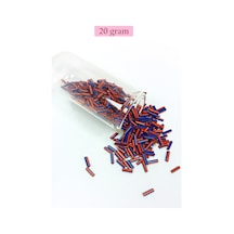 Uzun Boru Kesme Boncuk Çap 2mm Uzunluk 10 Mm - 20 Gram - Turuncu Mavi - Bnc238
