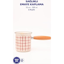 Cupid Kareli Emaye Ahşap Saplı Cezve 500ml-6 Kişilik Aeropress