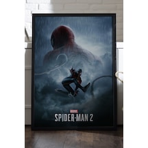 Spider-man Siyah Ahşap Çerçeveli Poster, Dekoratif Oyun Duvar Tablosu