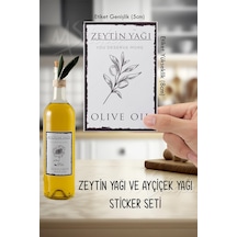 MSticker Yağdanlık Etiketi - Zeytinyağı Ayçiçekyağı Şişesi Etiketi - Sudan Etkilenmez