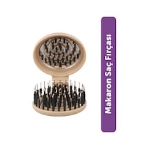 Beauty Makaron Extension Saç Fırçası - Kaynak Saçlara Özel, 3d Esnek, Aynalı, Çanta Boy Latte