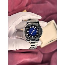 Patek Philippe Lacivert Kadran Erkek Kol Saati Gümüş