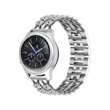 Gear S3 22mm Uyumlu Krd-17 Metal Nvth Kordon-gümüş