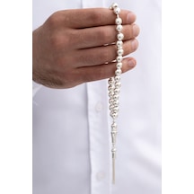 Gümüş Tespih Düz Küre Orta Boy 27gr