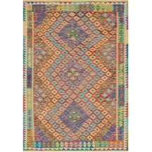Çam Halı Gloria Td411 Multi Etnik Desen Dokuma Saçaklı Kilim