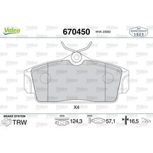 Valeo 670450 On Fren Balatasi 410602f028 410602f257 410602f525