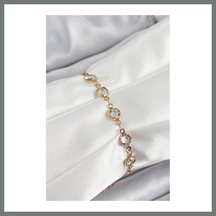 Bezos Pirinç Gold Renk Zirkon Taşlı Kadın Bileklik Mmbz 75945967