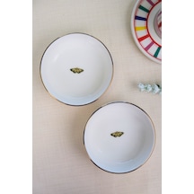 Tabak Evi Kelebek Altın Yaldızlı Kase 10x3cm 150cc 2 Li Krem