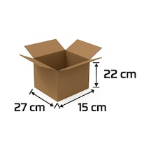 27x15x22 - 50 Adet - 2,9 Desi Çift Oluklu Taşıma Kolisi 50 Adet