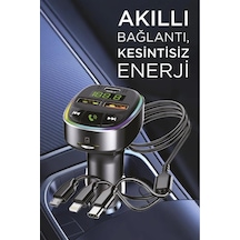 Ahanda Buldum Siyah Fm Transmitter Araç Şarj Cihazı 18w Hızlı Şa
