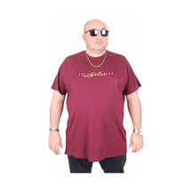 Moc Grande Mocgrande Erkek Büyük Beden Sıfır Yaka Tişört Lets Get Going 25175 Murdum Murdum Mürdüm