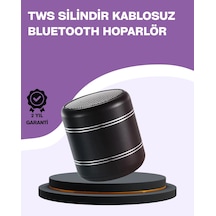 Hubrendy Tekno Silindir Tasarım Mini Bluetooth Hoparlör 10m Çekim Güçlü Bas Ve Mikrofonlu