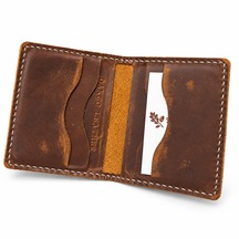Oakco Leather Kahverengi El Yapımı Hakiki Deri Cüzdan