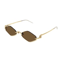 Gucci Gg 1604s 002 53 Kadın Geometrik Gold Metal Güneş Gözlüğü Altın