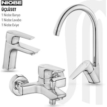 Eca Niobe Banyo Niobe Eviye Niobe Lavabo Bataryası Üçlü Set