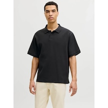 Jack & Jones Jjeharrison Structure Polo Ss Ln Erkek T-shirt-32747 Siyah