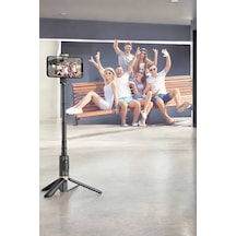 Selfie Çubuğu Tripod Kumandalı Telefon Ilkeshop - 77 Tutucu Siyah