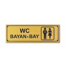 Wc Bay Bayan Kapı Duvar Uyarı - Yönlendirme Levhası Altın (540659007)