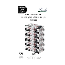 Ekstra Kalın Nitril Siyah Plus Muayene Eldiveni M - 5 Paket 50'li