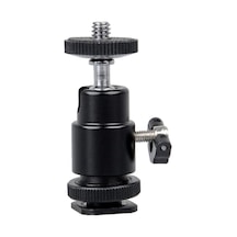 360 Derece Döner Başlıklı Metal Tripod Bilyalı Top Kafa Adaptörü Hot Shoe Bağlantılı Kamera Ve Işık İçin