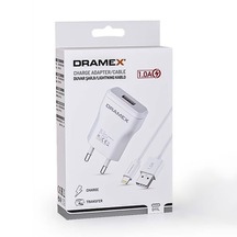 Dramex D11L Şarj Aleti Lightning Kablolu Set 1.0A - Beyaz (532085985)