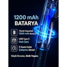 Dijital Ekranlı Şarjlı Sinek Raketi Usb Type-c Elektrikli Standlı El Tipi Mor Işıklı Sivrisinek Öldürücü Black