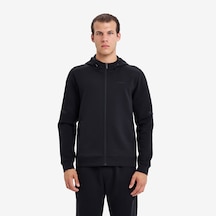 Lescon Siyah Erkek Fermuarlı Kapüşonlu Sweatshirt 26n-1101