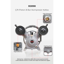 R.m.d Kompresör Çift Piston 8 Bar Kompresör Kafası R2090
