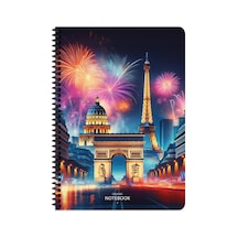 Keskin A4 Çizgili Pp Kapak City Spiralli Defter - Paris Çok Renkli