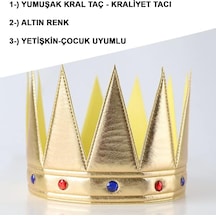 Altın Renk Eva Yumuşak Kral Kraliyet Tacı Yetişkin Çocuk Uyumlu 55cm