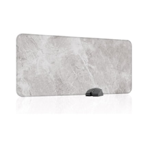 Beyaz Mermer Desenli Oyuncu Gaming Mouse Pad Kauçuk Kaymaz Taban Mousepad V4, 90x40 Xxl
