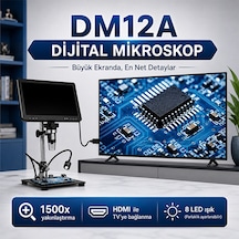 Dm12a Hdmı Bağlantılı Mikroskop Büyük Ekranlı 1500x