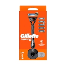 Gillette Fusion Tıraş Makinesi + 5 Adet Yedek Tıraş Bıçağı + Premium Stand Hediyeli Paket