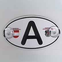 Avusturya A Harfi Cam Süsü Pleksi Vantuzlu Arma Oval