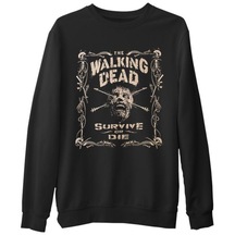 Walking Dead - Survive Or Die Siyah Erkek Kalın Sweatshirt