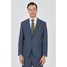 İmza Mavi Mono Yaka Esnek 6 Drop Comfort Fit Classic Takım Elbise 1001250104 Mavi