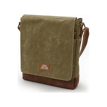 Dark Cotton 7112 Western Kahverengi Suya Dayanıklı Mumlu Kanvas Postacı Omuz Laptop Okul Çantası Camel