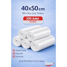 Mini Boy Çöp Torbası 40x50 Cm Şeffaf 200 Lü 5 40 Ev & Ofis Tipi Küçük Çöp Poşeti
