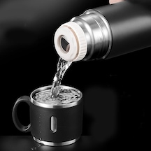 Pazly Paslanmaz Çelik Termos Şişe, Vakum Yalıtımlı, 500ml, Gümüş Renk, Spor Ve Günlük Kullanım İçin Gümüş