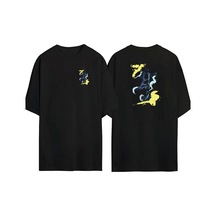 Thewert Unisex Futbol Kickball Ön Arka Baskılı Sıyah Oversize T-shirt Siyah