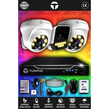 Turkno 3 Kameralı Supia 2 İç Kamera Set 1 TB 5 MP 2K Net Renkli Gece Görüşlü Güvenlik Kamerası Sistemi