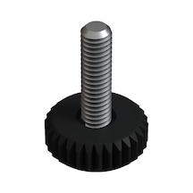 Cateksss M6 Mini Sıkma Ayar Vidası, Bingo Ayak, Pingo Ayak Çap: 20 Mm Vida Uzunluğu 10 Mm Siyah