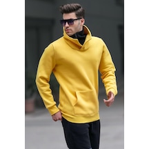 Madmext Madmext Triko Yaka Düğmeli Sarı Sweatshirt 4411-sarı Sarı