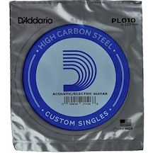 Daddario Pl010 Elektro & Akustik Tek Tel 0.010 İnç - Çelik