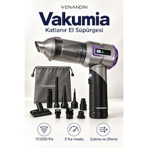 Md-a8 Vakumia Kablosuz El Süpürgesi 100w, 3 Kademeli, 200 Ml - Siyah-beyaz Gri