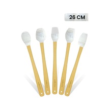 Indigo 5'li Gri Mermer Bambu Silikon Spatula Seti Uzun 26 Cm Diğer