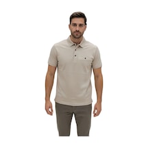 Lacaton Erkek 26-7015 Normal Beden Polo Yaka Flota Cepli T-shit Taş Taş