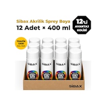 Sibax Akrilik Sprey Boya Trafik Sarı Ral 1023 12 Li Paket - 400 Ml X 12 Adet 0