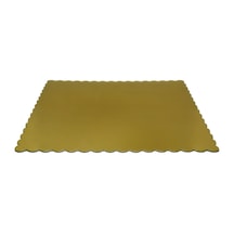 Omeyva Dikdörtgen Kalın Altın Pasta Kek Turta Altlığı Tabanı - 32x44 Cm. - 25 Adetlik Paket Altın